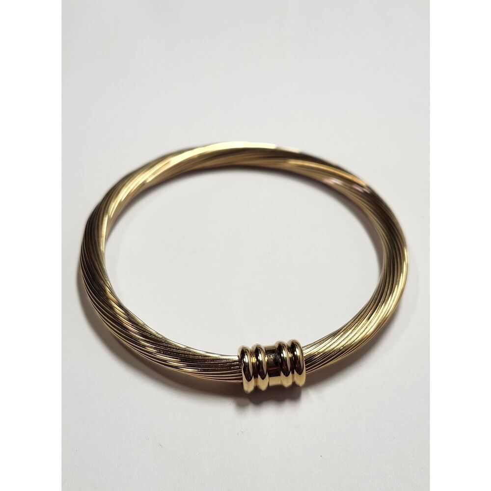 Vintage Heavy Designer Quality Bangle Bracelet 7.5"